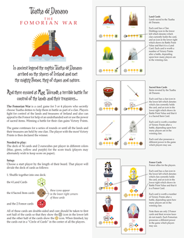 Tuatha Dé Danann Land Cards the Lands Sacred to the Tuatha FOMORIAN WAR Dé Danann