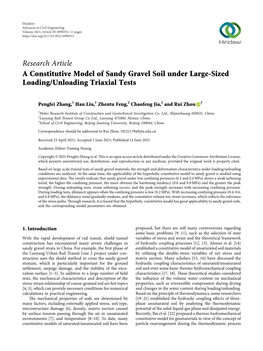A Constitutive Model of Sandy Gravel Soil Under Large-Sized Loading/Unloading Triaxial Tests