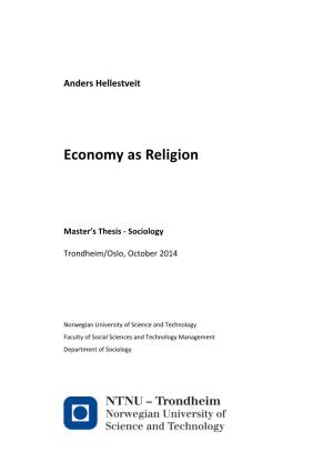Economy As Religion