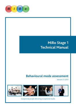 Miro Stage 1 Technical Manual