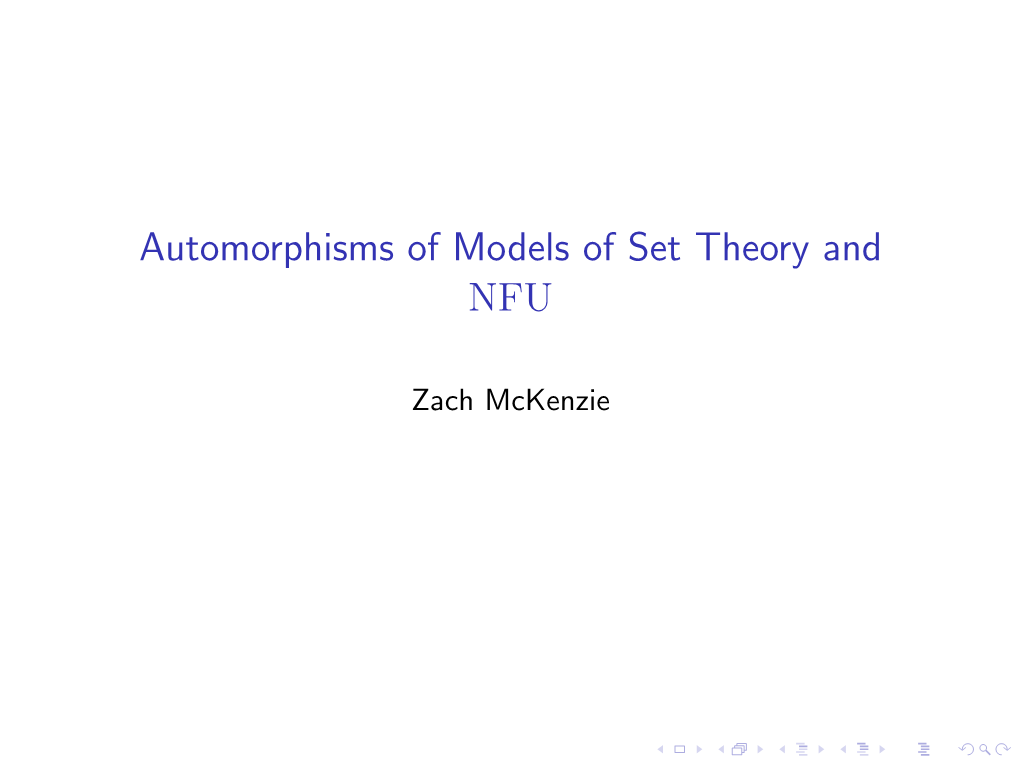 Automorphisms of Models of Set Theory and NFU