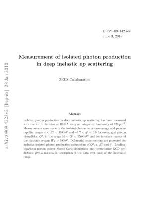Measurement of Isolated Photon Production in Deep Inelastic Ep