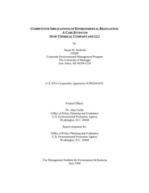 Competitive Implications of Environmental Regulation: a Case Study on Dow Chemical Company and I,I,I
