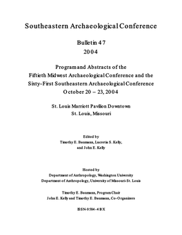 2004 Midwest Archaeological Conference Program