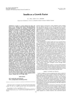 Insulin As a Growth Factor