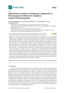 Quantitative Analysis of Terpenic Compounds in Microsamples of Resins by Capillary Liquid Chromatography