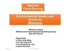 Environmental Issues & Solutions (Malaysia)