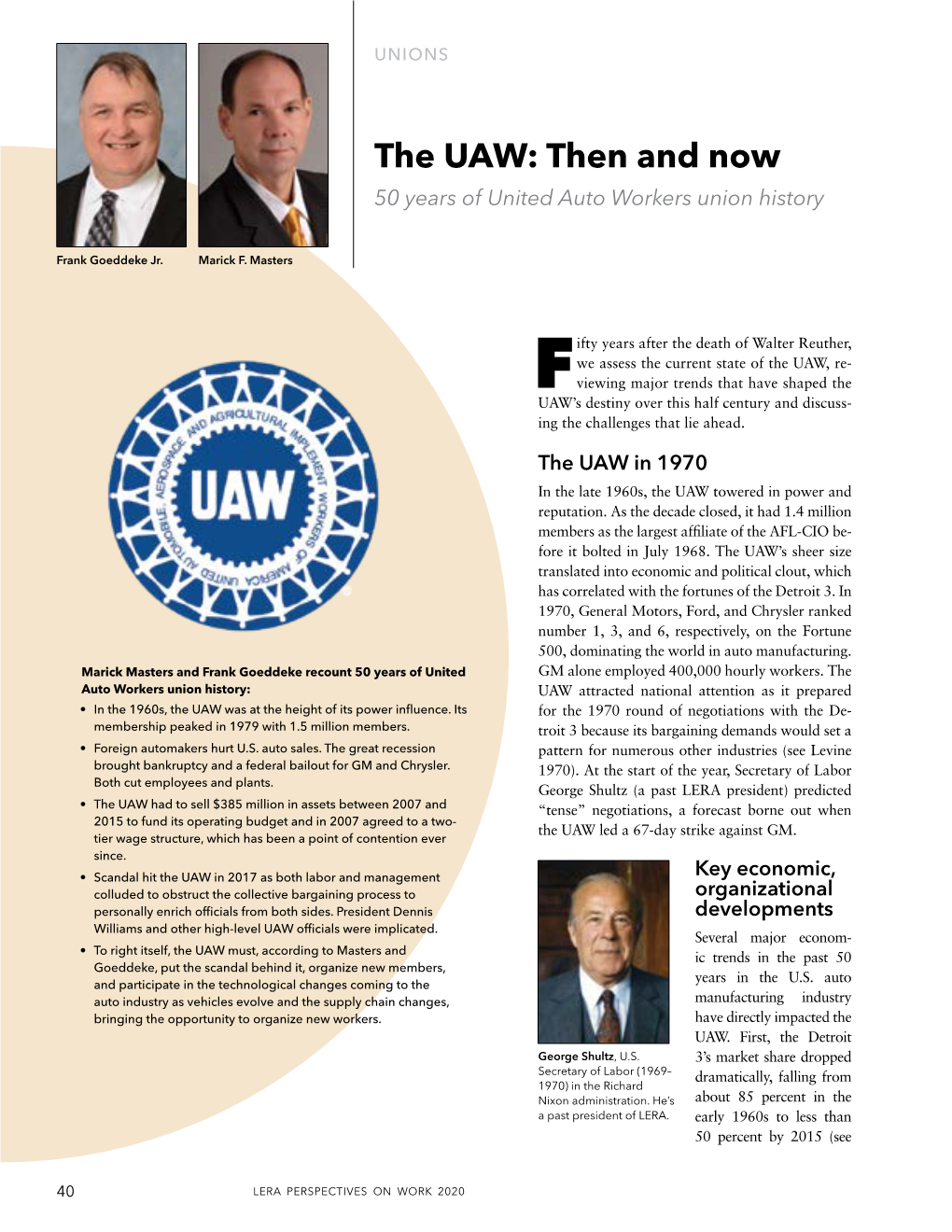 The UAW: Then and Now 50 Years of United Auto Workers Union History