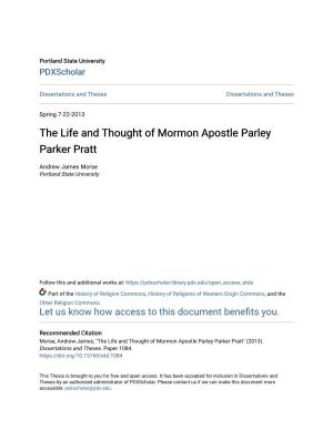 The Life and Thought of Mormon Apostle Parley Parker Pratt