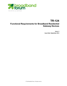 Functional Requirements for Broadband Residential Gateway Devices