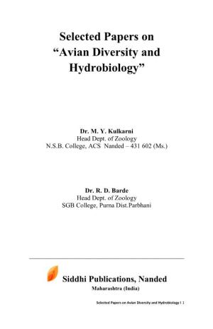 Selected Papers on “Avian Diversity and Hydrobiology”