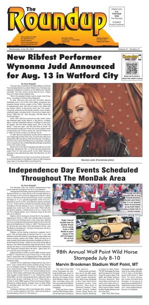 New Ribfest Performer Wynonna Judd Announced for Aug. 13 in Watford
