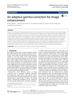 An Adaptive Gamma Correction for Image Enhancement Shanto Rahman1*, Md Mostafijur Rahman1, M