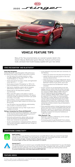 Vehicle Feature Tips