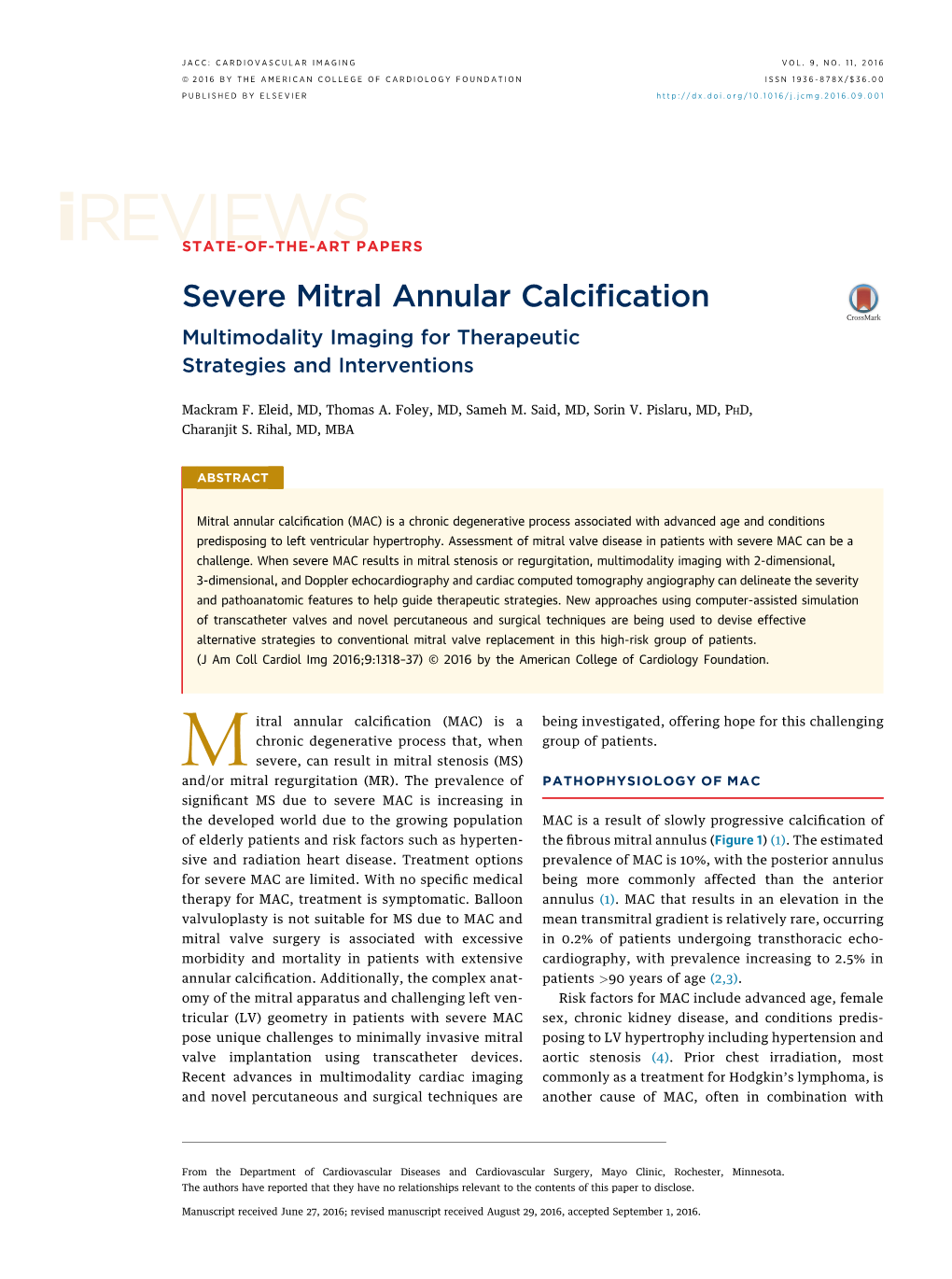 Severe Mitral Annular Calcification