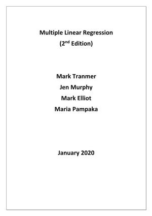 Multiple Linear Regression (2Nd Edition)