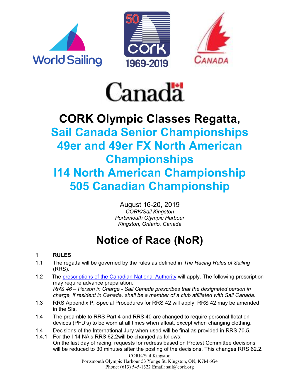 Notice of Race (Nor)