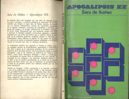 Sara De Lbáñez •• Sara De Ibáñez 1 Apocalipsis XX