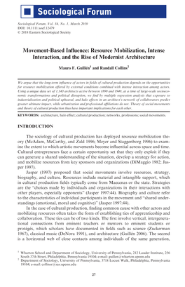 Movement‐Based Influence: Resource Mobilization, Intense