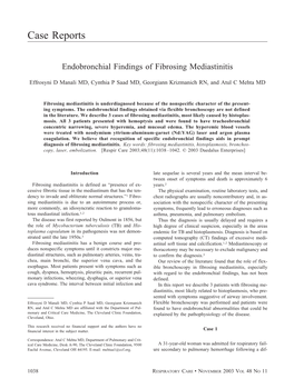 Endobronchial Findings of Fibrosing Mediastinitis