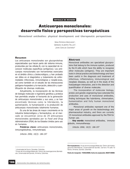 Anticuerpos Monoclonales: Desarrollo Físico Y Perspectivas Terapéuticas