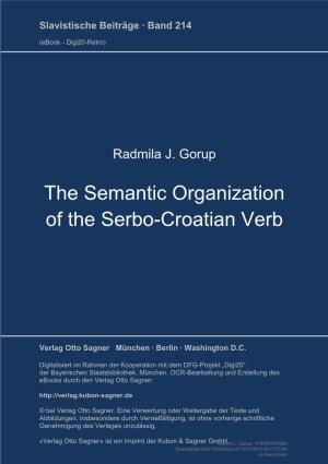 The Semantic Organization of the Serbo-Croatian Verb