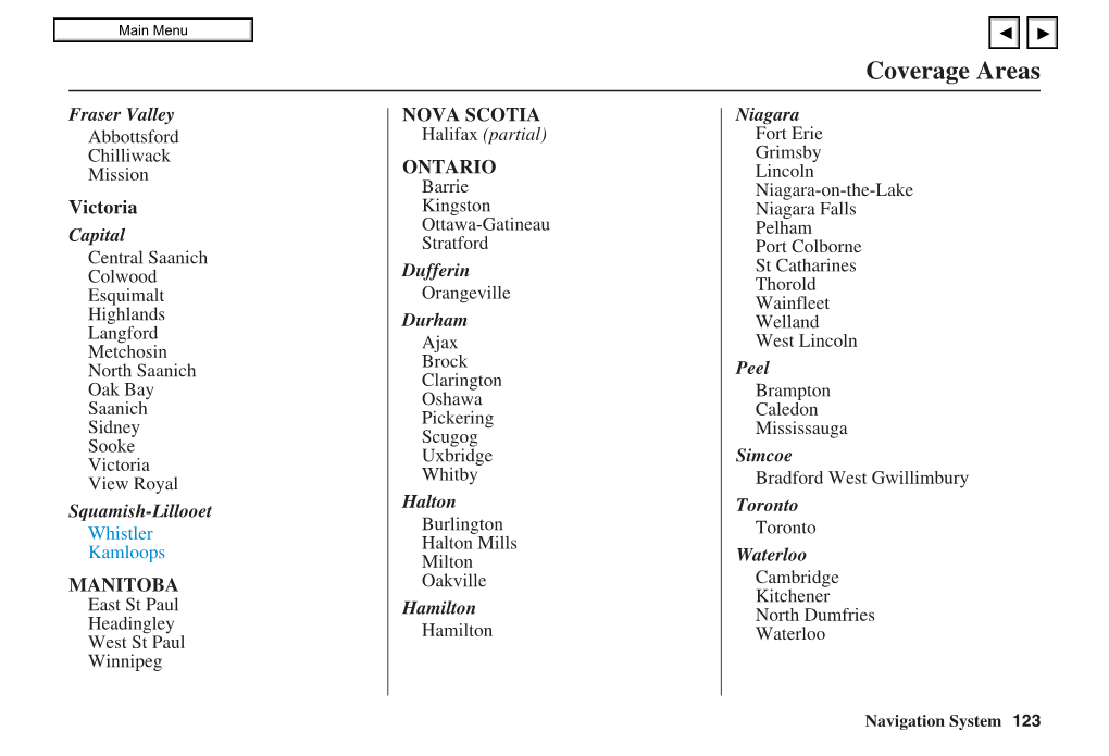 Coverage Areas