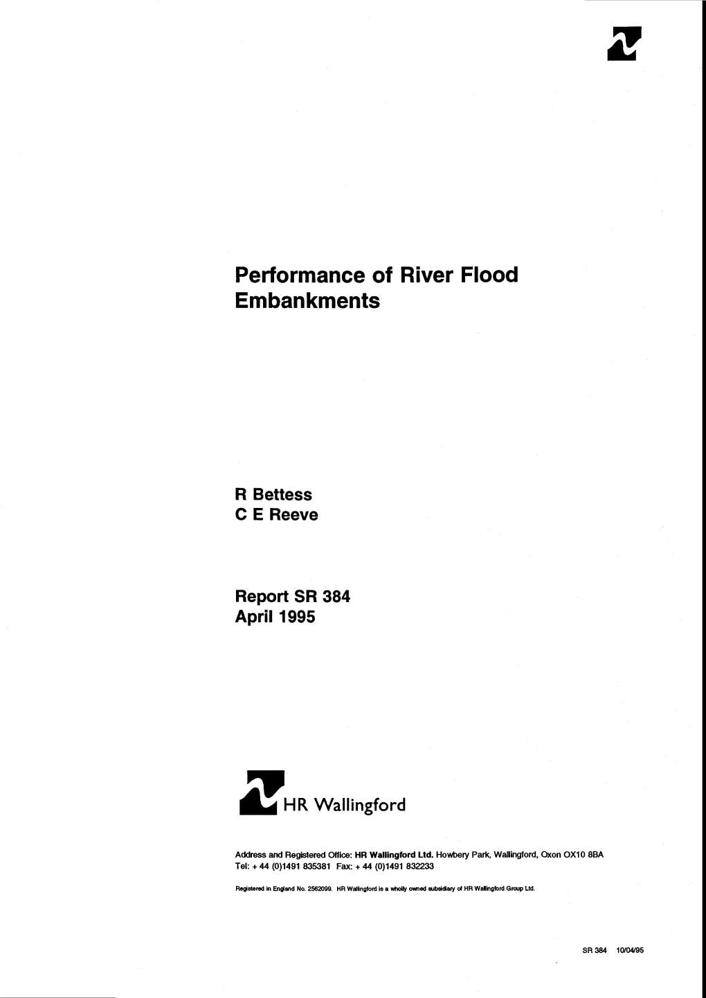 Performance of River Flood Embankments