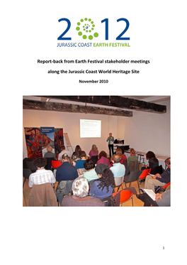 Report-Back from Earth Festival Stakeholder Meetings Along The