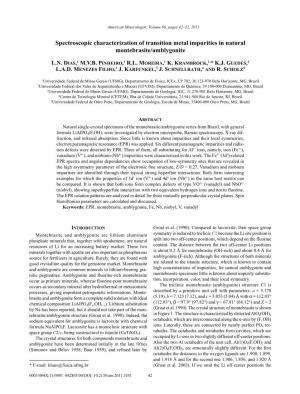 Spectroscopic Characterization of Transition Metal Impurities in Natural Montebrasite/Amblygonite