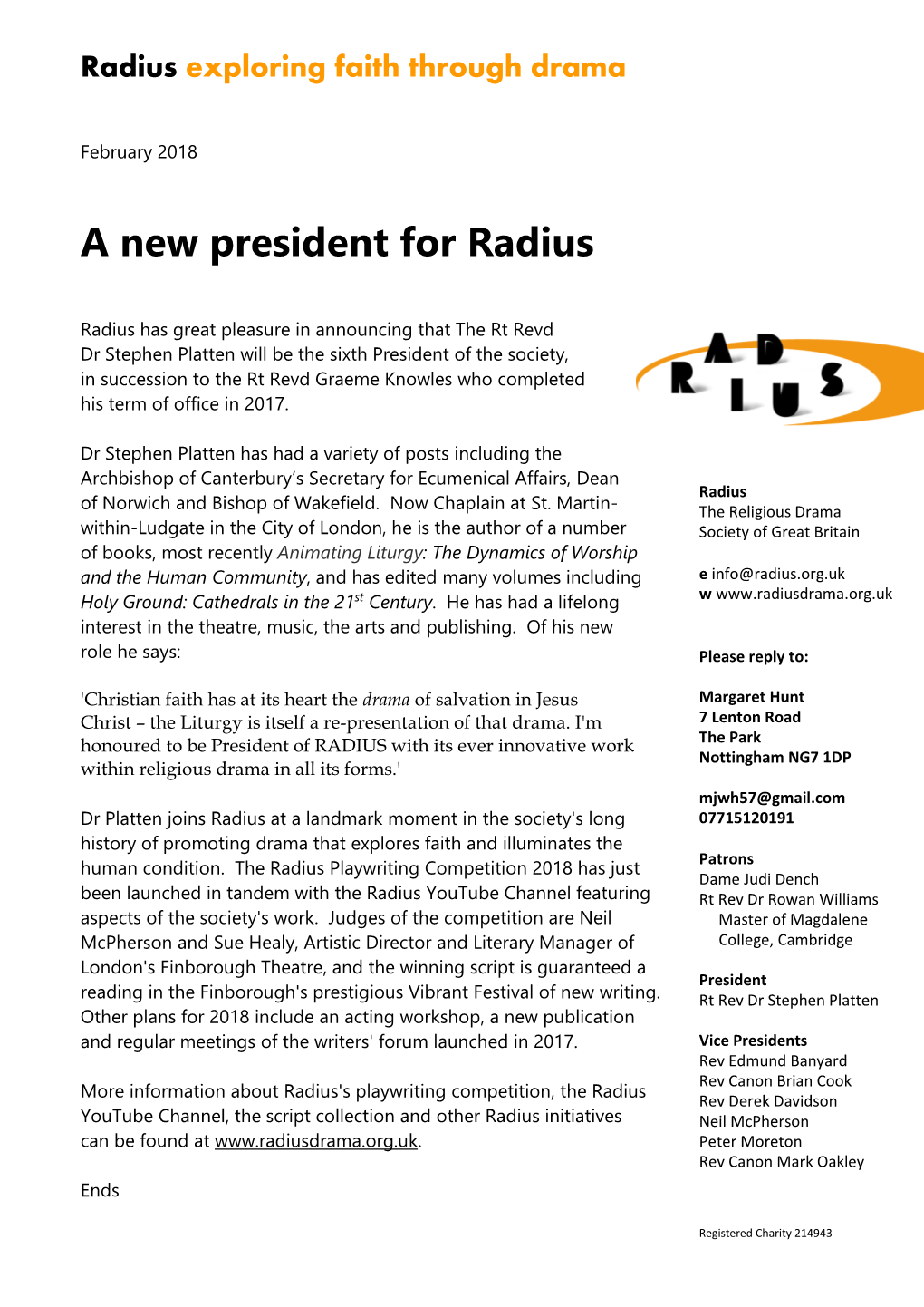 A New President for Radius