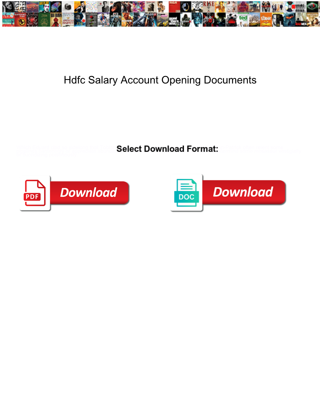 Hdfc Salary Account Opening Documents