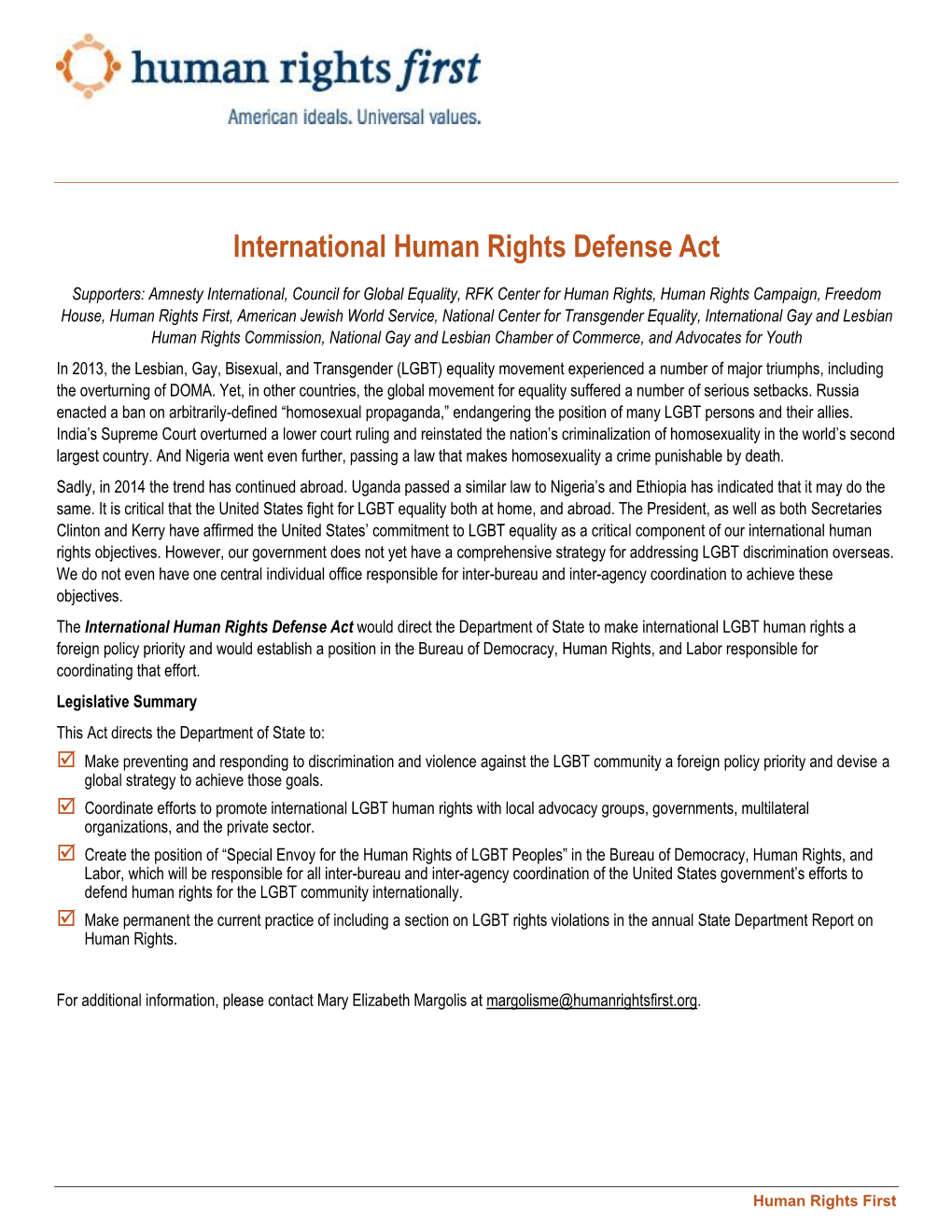 The International Human Rights Defense