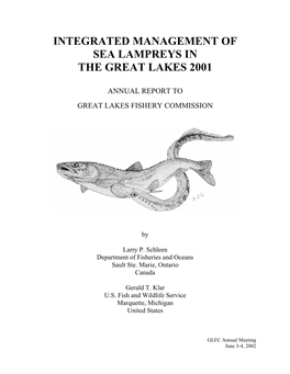 Integrated Management of Sea Lampreys in the Great Lakes 2001