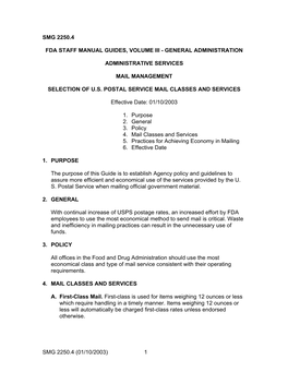 Smg 2250.4 Fda Staff Manual Guides, Volume