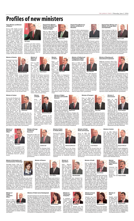 Profiles of New Ministers