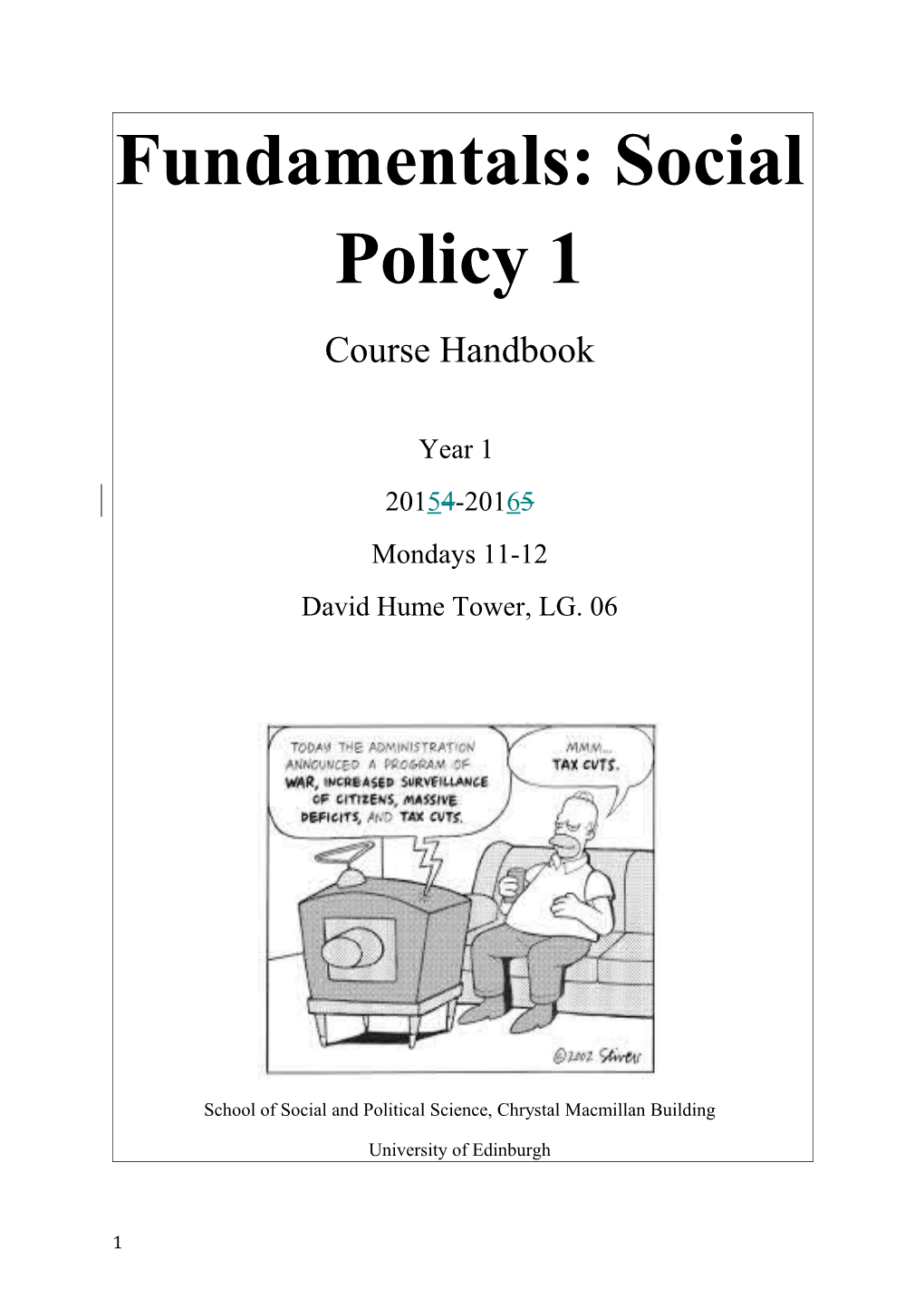 Fundamentals: Social Policy 1