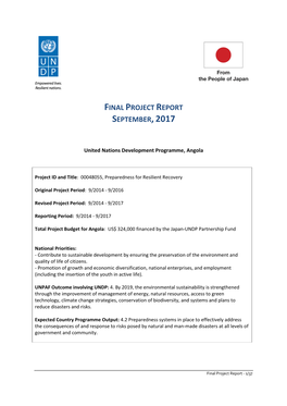 Angola Preparedness for Resilient Recovery Project Final Report