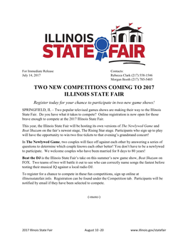 Two New Competitions Coming to 2017 Illinois State Fair