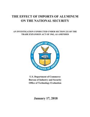 The Effect of Imports of Aluminum on the National Security
