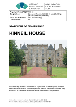 Kinneil House Statement of Significance