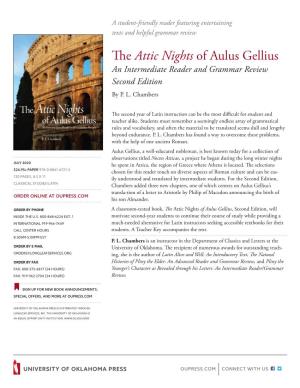 The Attic Nights of Aulus Gellius an Intermediate Reader and Grammar Review Second Edition by P