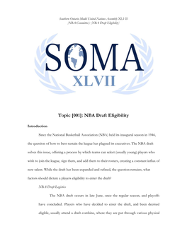 Topic [001]: NBA Draft Eligibility