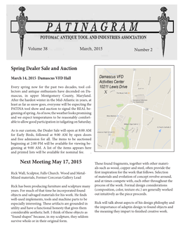 Spring Dealer Sale and Auction Next Meeting May 17, 2015