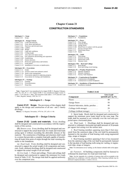 Chapter Comm 21 CONSTRUCTION STANDARDS