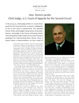 Hon. Dennis Jacobs Chief Judge, U.S. Court of Appeals for the Second Circuit