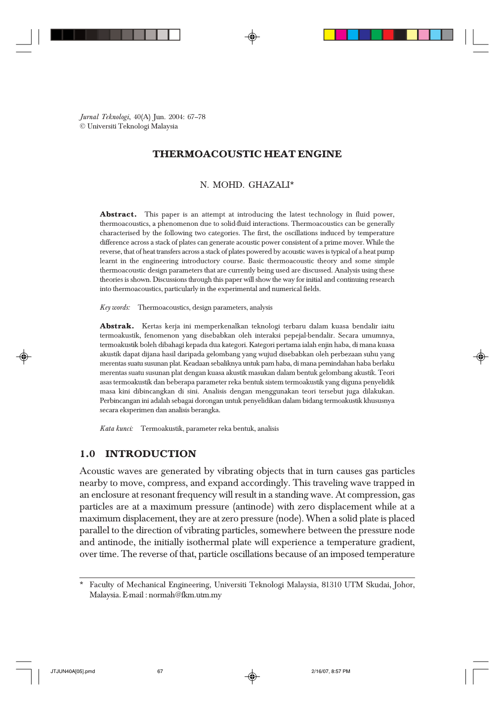 Thermoacoustic Heat Engine 1.0 Introduction