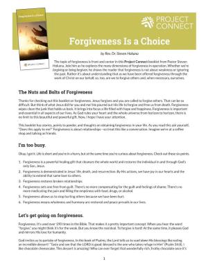 Forgiveness Is a Choice