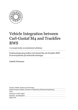 Vehicle Integration Between Carl-Gustaf M4 and Trackfire