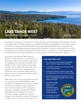 Lake Tahoe West Update